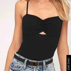 Lulus Black Bodysuit, Sz M, Black